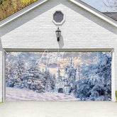 Aperturee - Aperturee Snow White Fairy Castle Forest Garage Door Banner